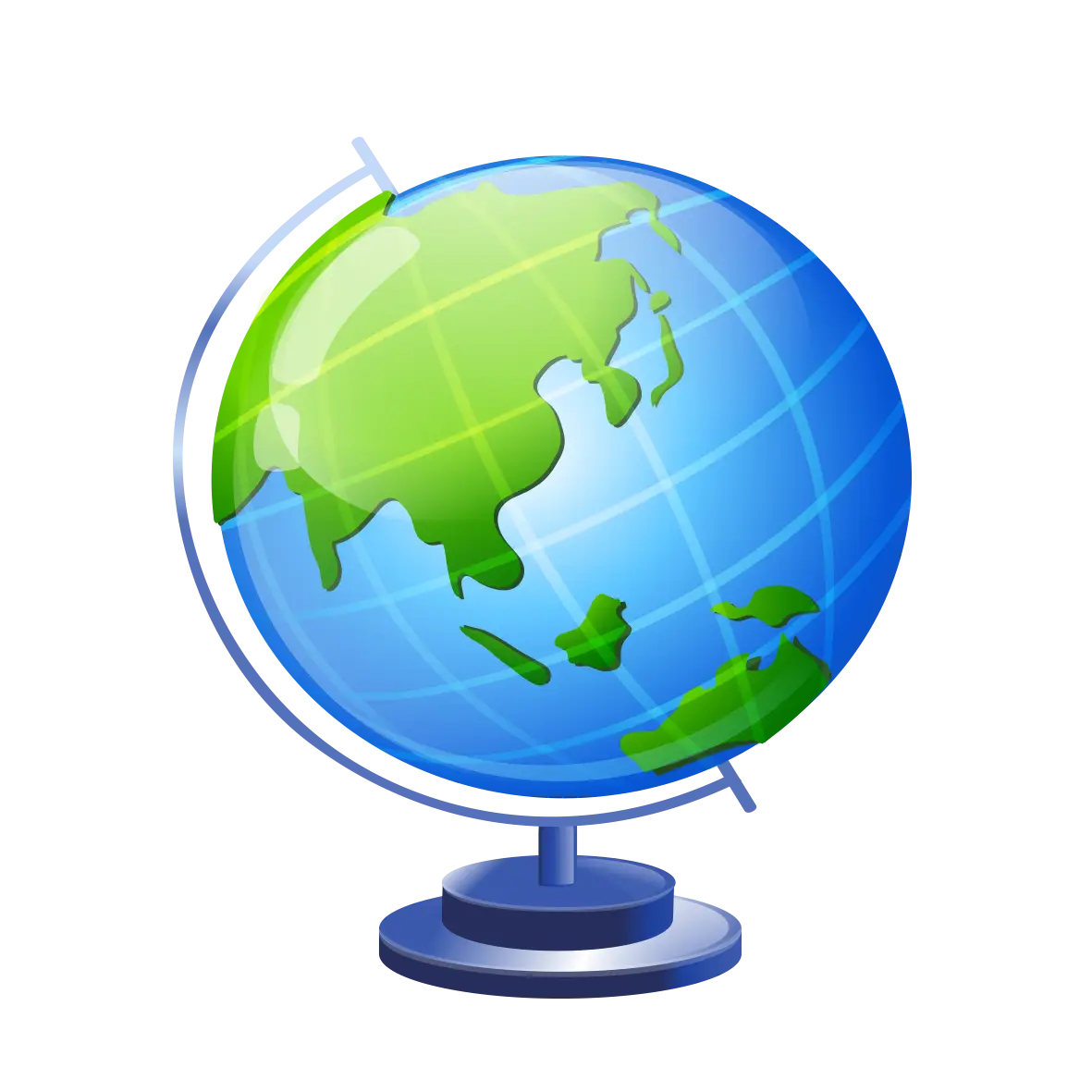 Colorful Blue and Green Globe Illustration