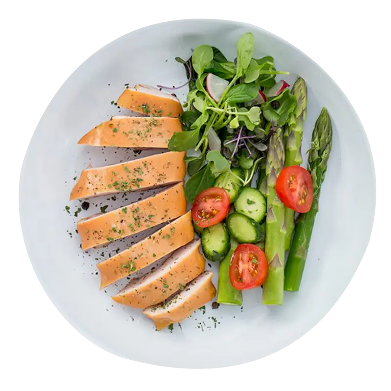 Healthy Meal with Salad and Chicken