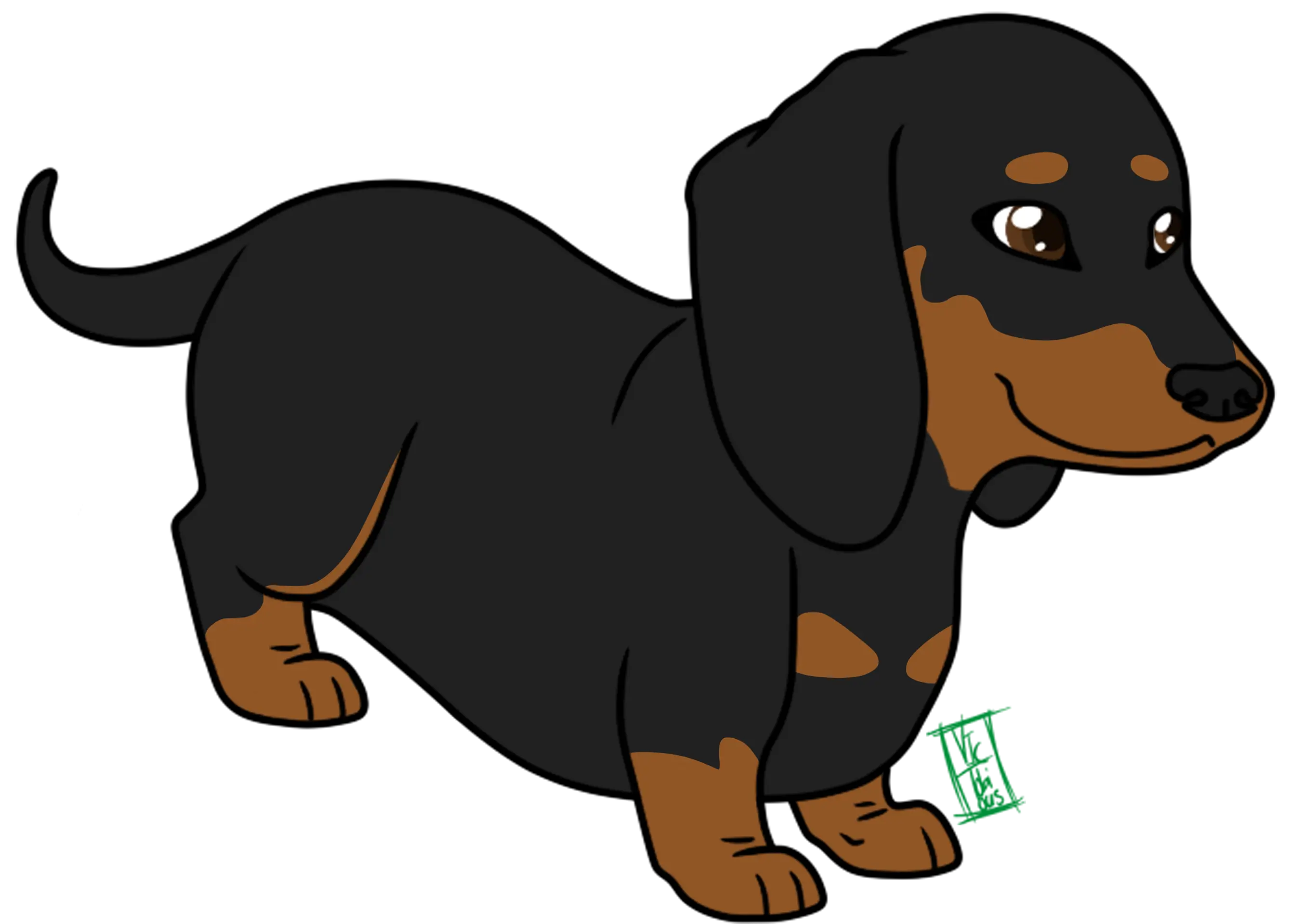 Cute Cartoon Dachshund
