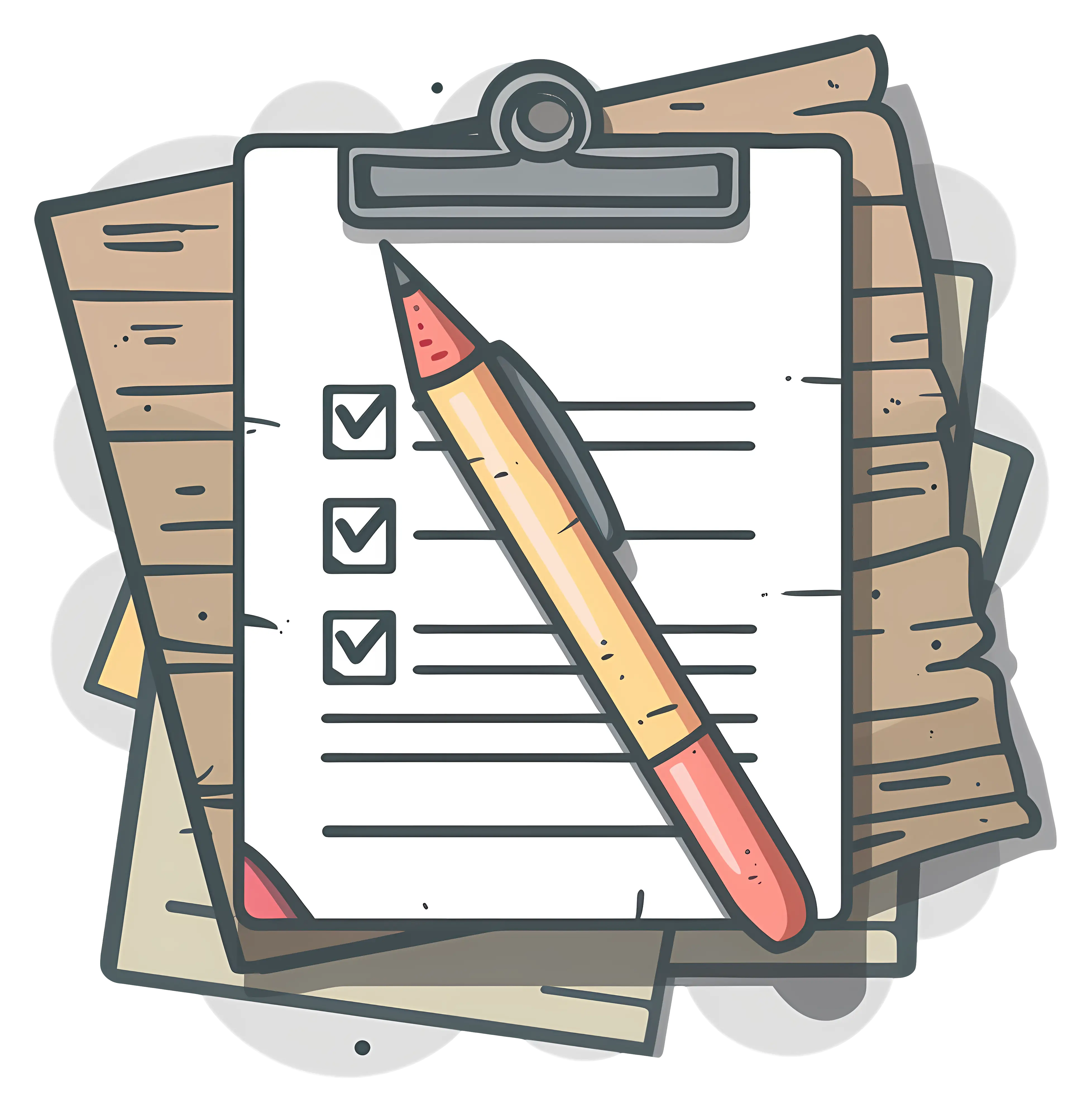 Clipboard and Pencil for Office Tasks