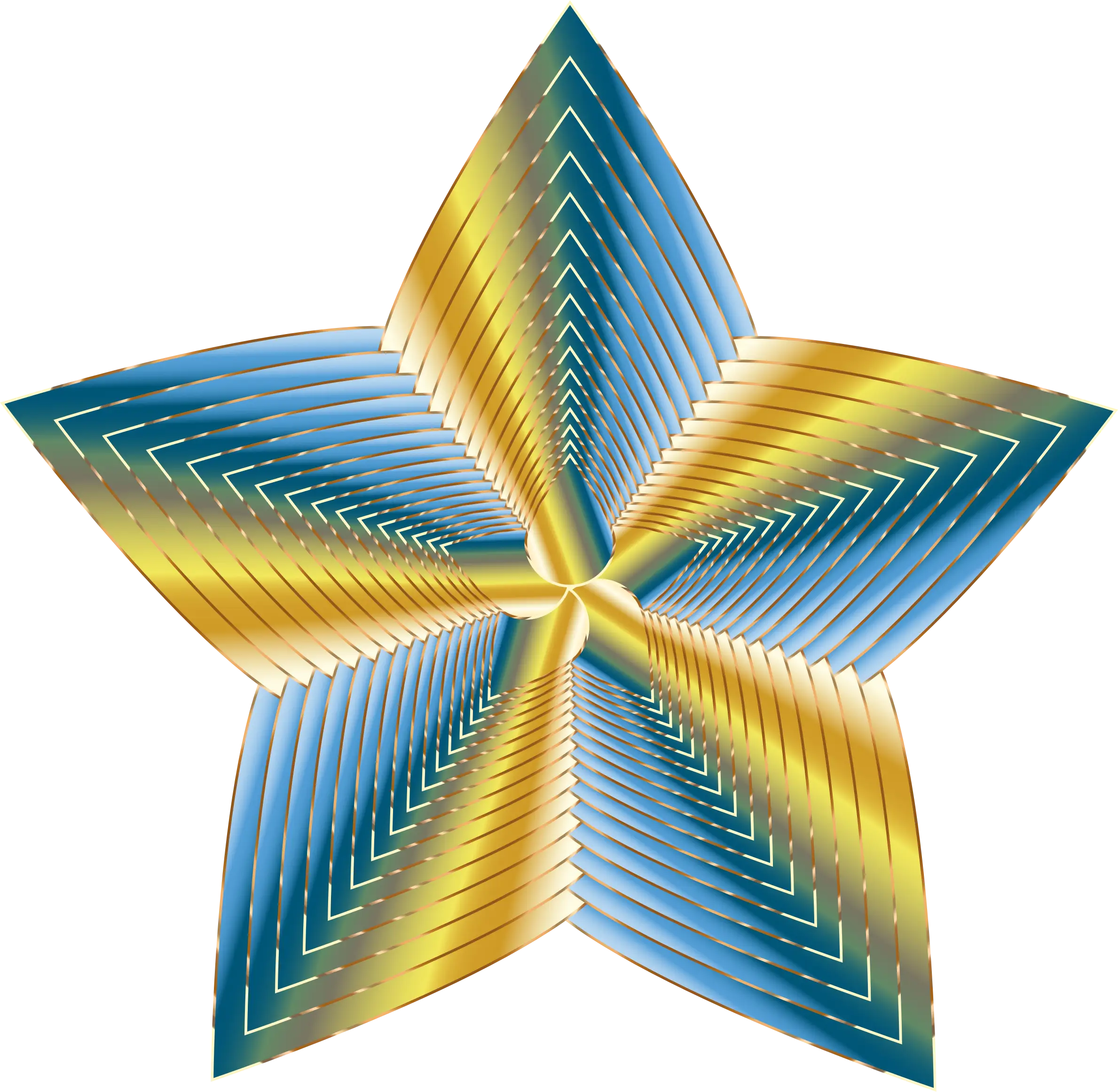 Geometric Star Design in Blue and Gold Colors