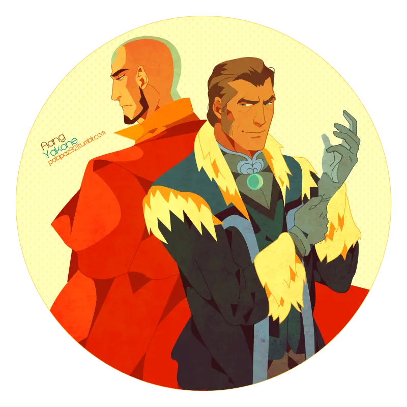 Stylized Illustration of Two Characters