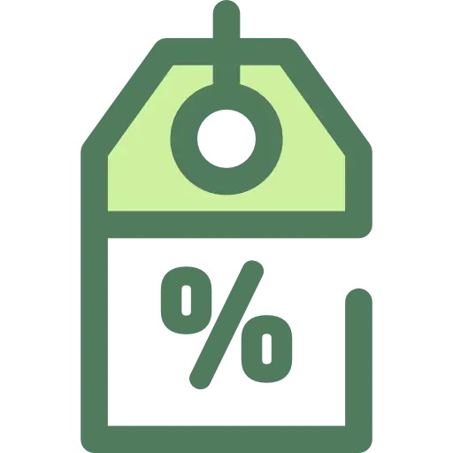 Green Percentage Discount Tag Logo