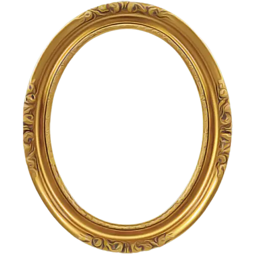 Golden Oval Frame for Decoration
