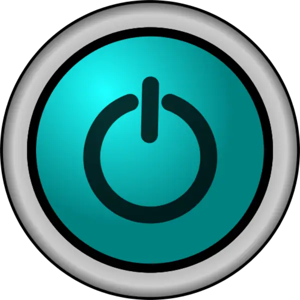 Teal Power Button Icon