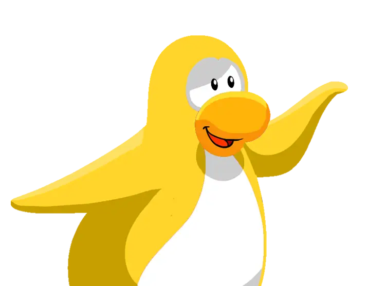 Cute Yellow Penguin Cartoon Character
