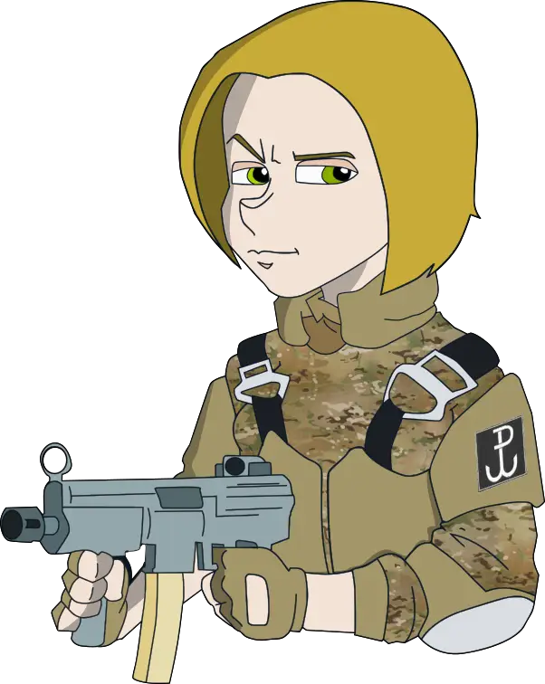 Cartoon Soldier with Gun