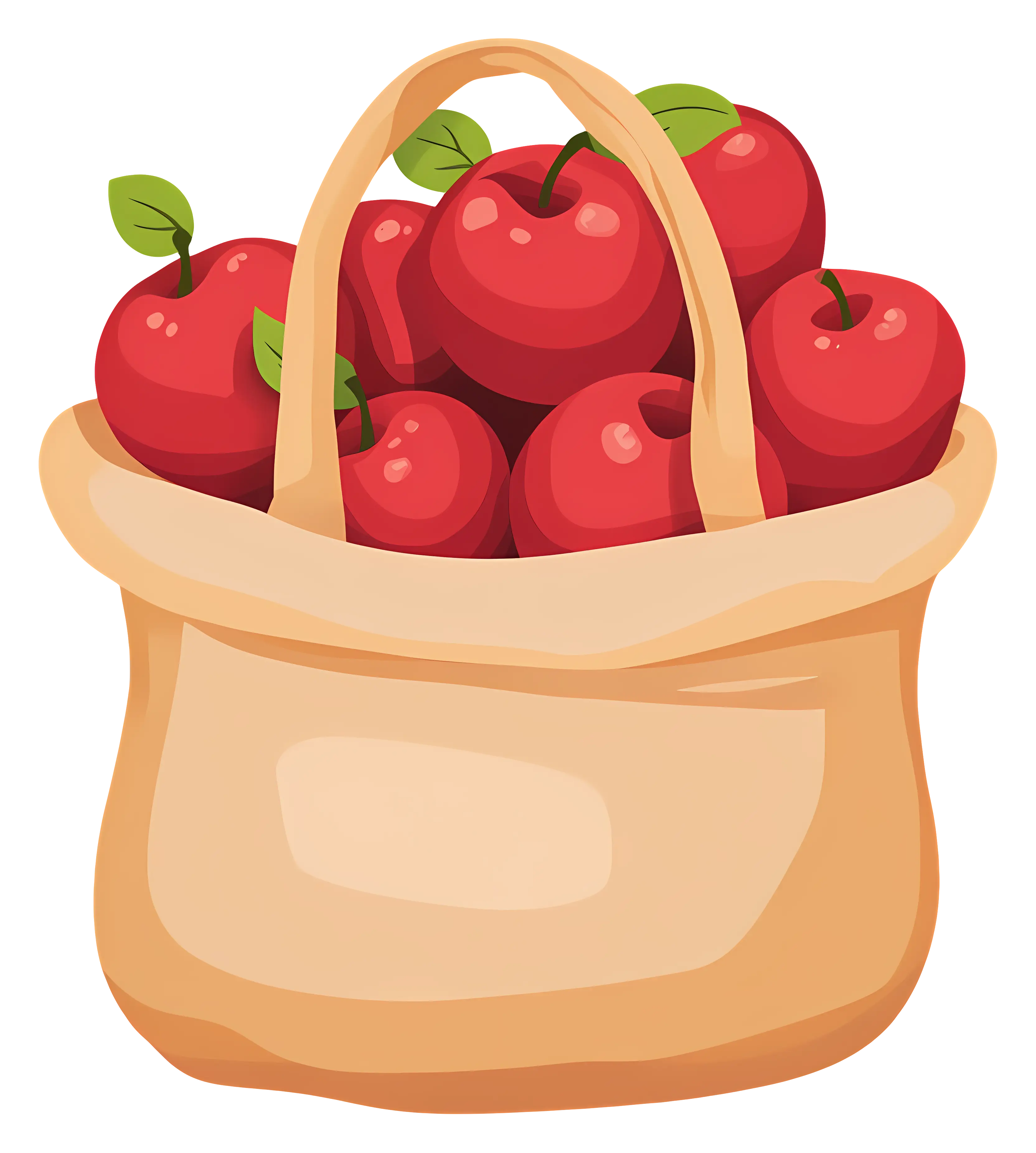 Basket of Red Apples Illustration