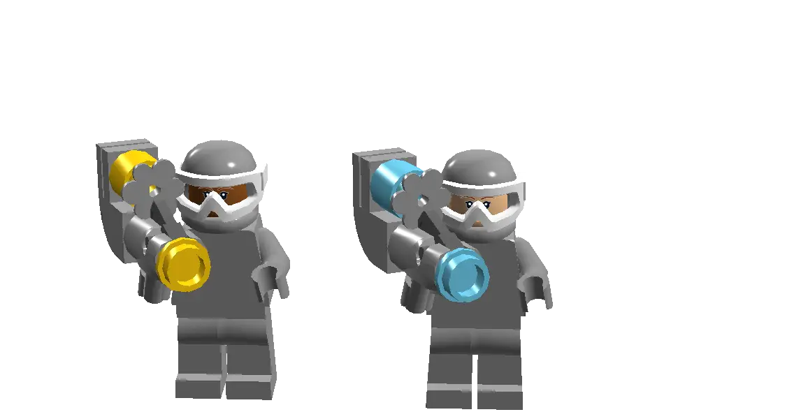 Gray Lego Figures with Accessories