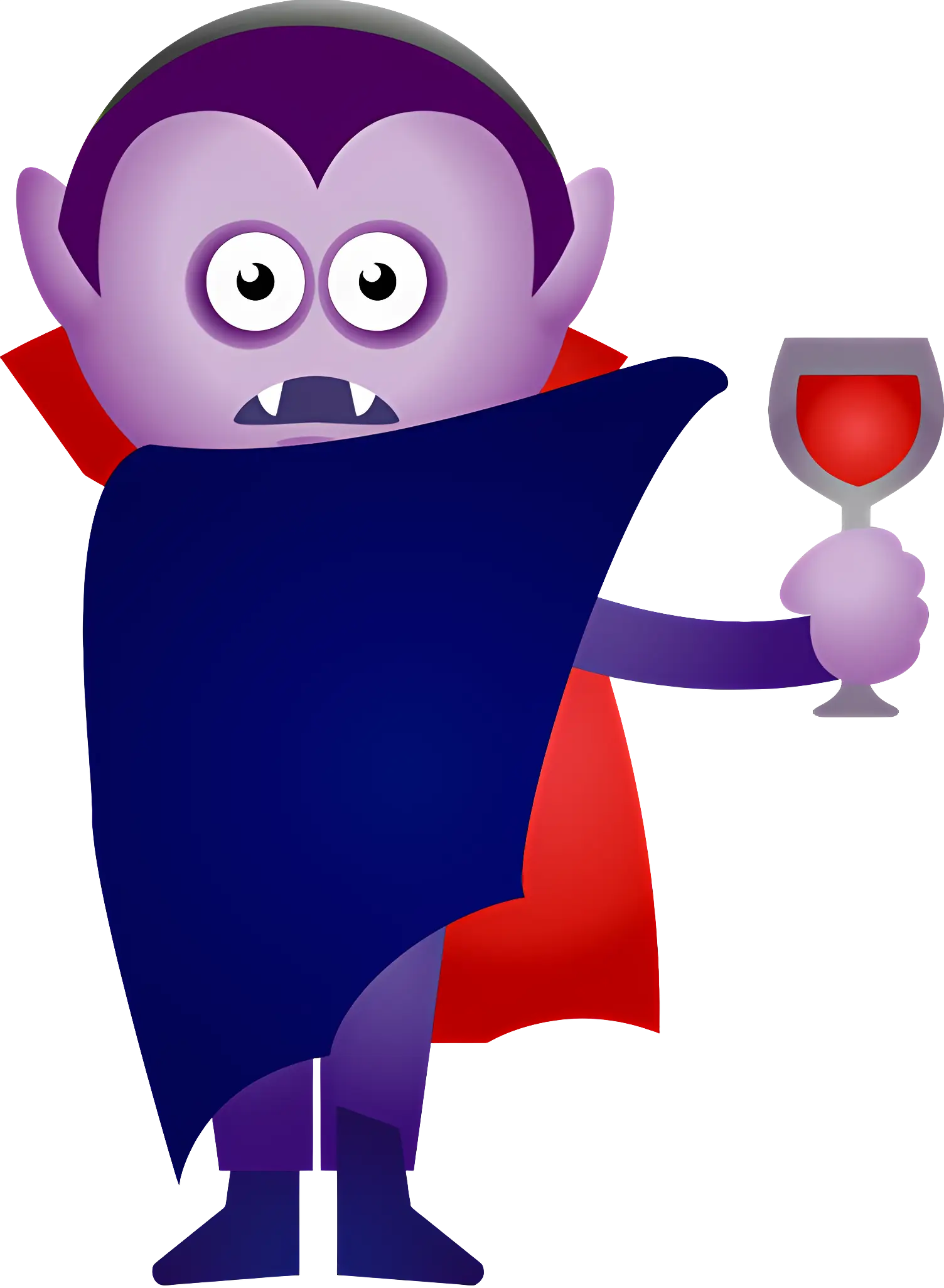 Funny Purple Vampire Cartoon Design