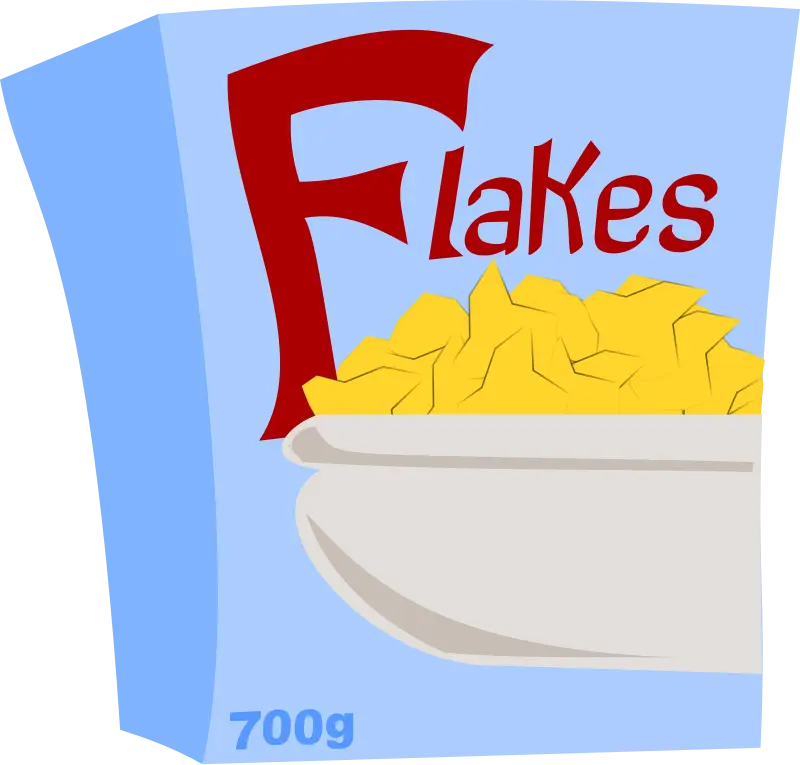 Blue Cereal Box with Flakes