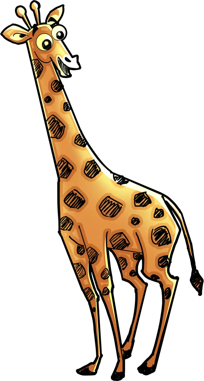 Smiling Cartoon Giraffe Illustration