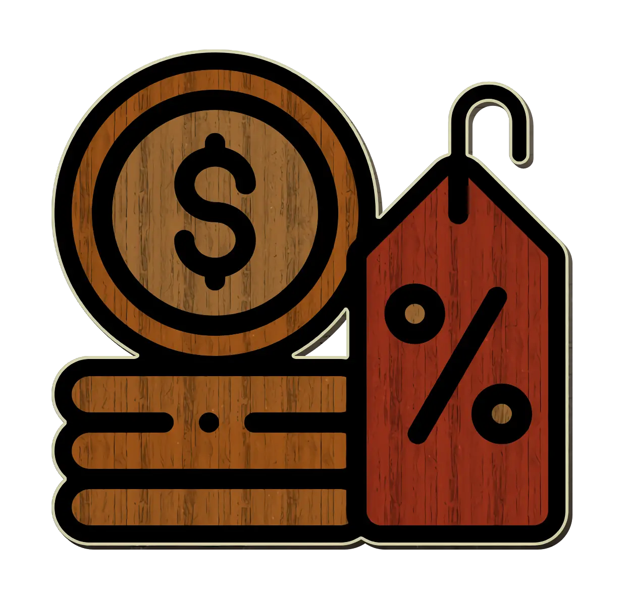 Dollar Coin and Discount Tag Icon