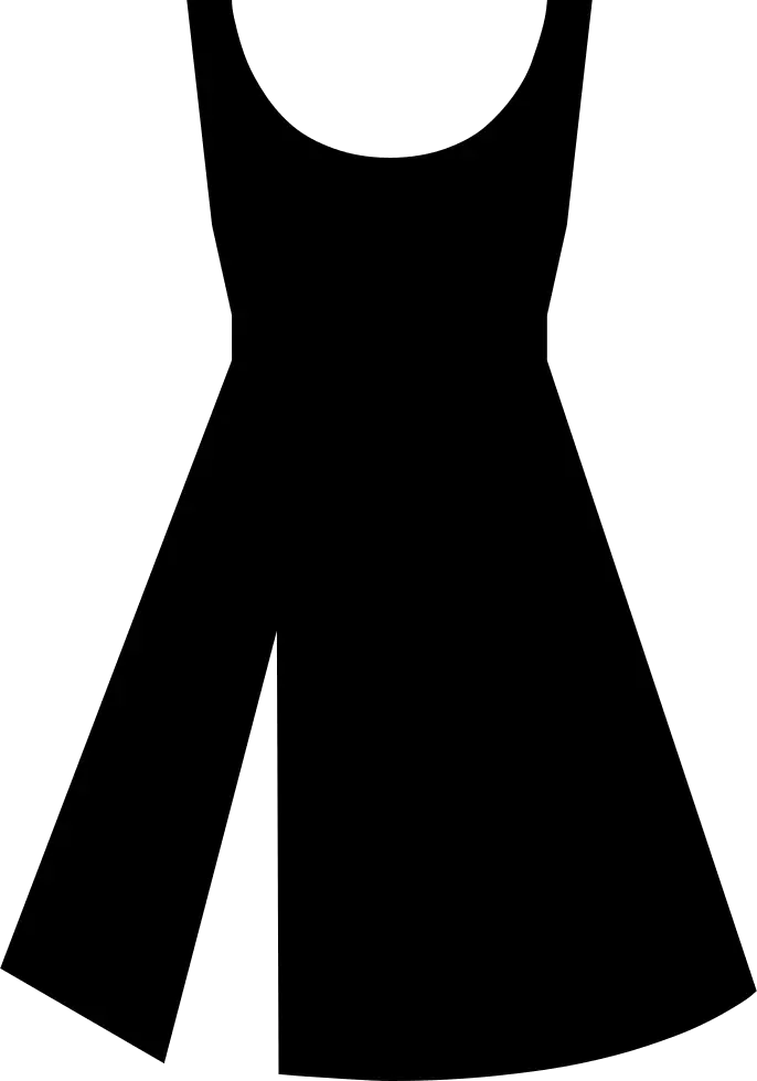 Minimalist Dress Icon in Silhouette Style