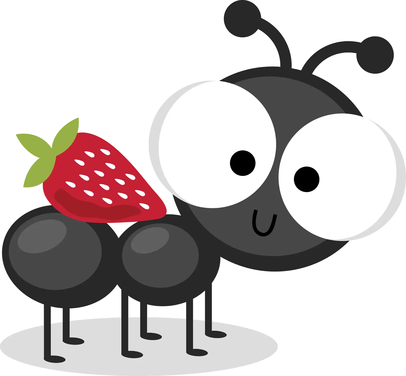 Cute Ant with Strawberry