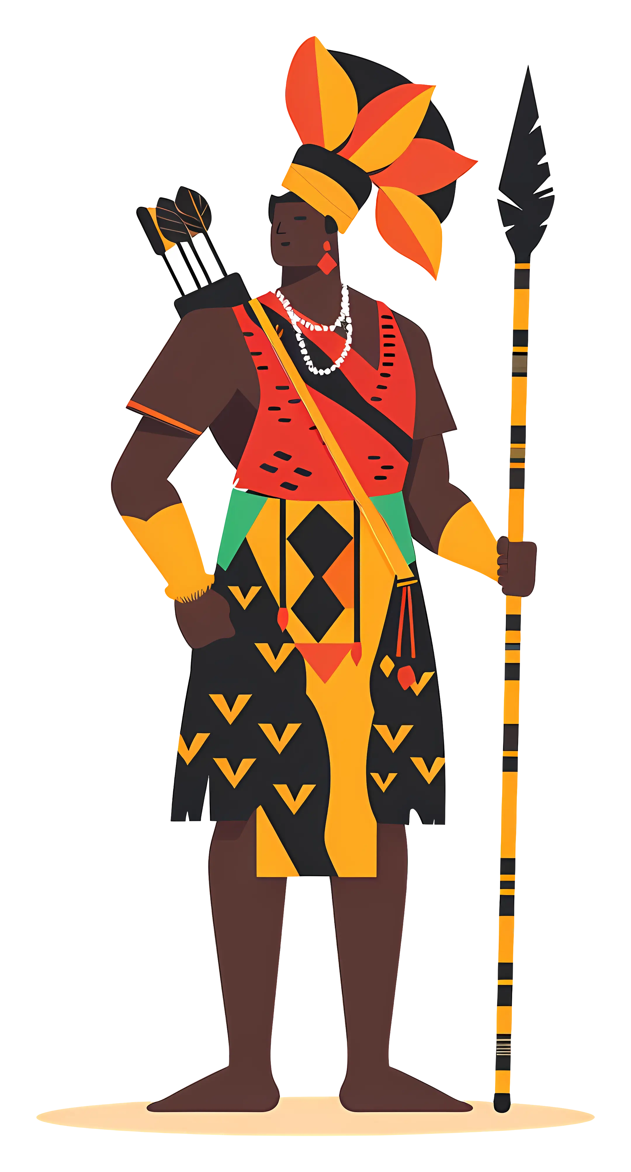 Traditional Tribal Warrior with Spear