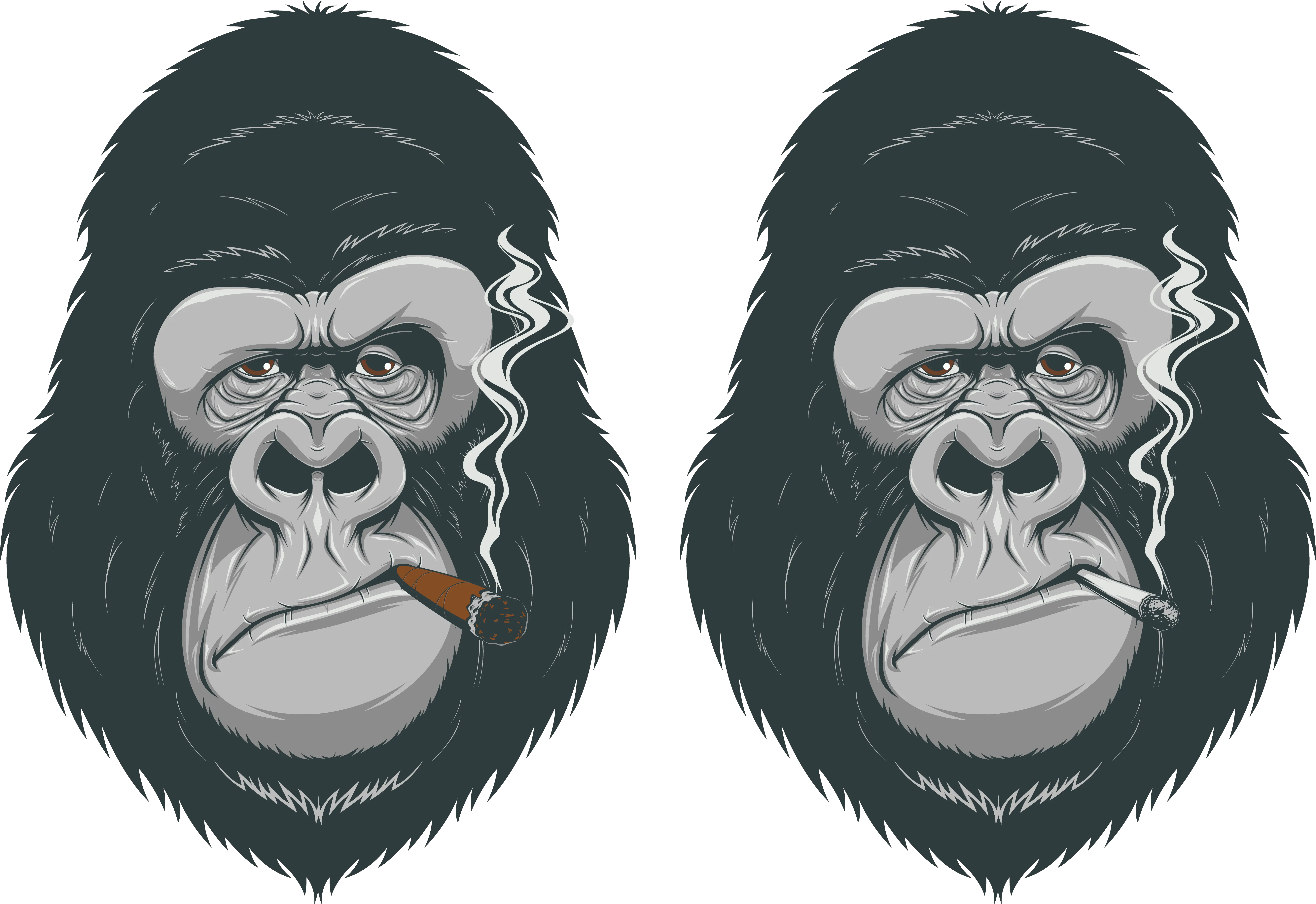 Cool Smoking Gorilla Illustration
