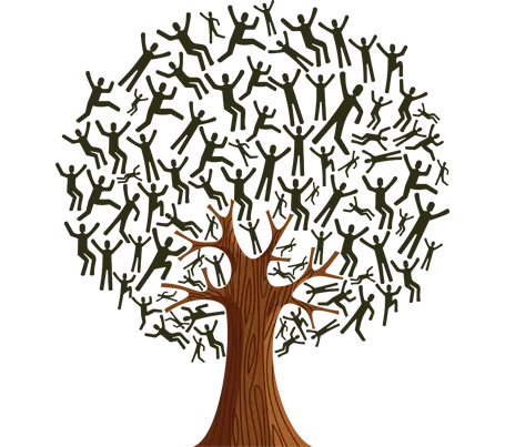 Tree with People Branches Illustration