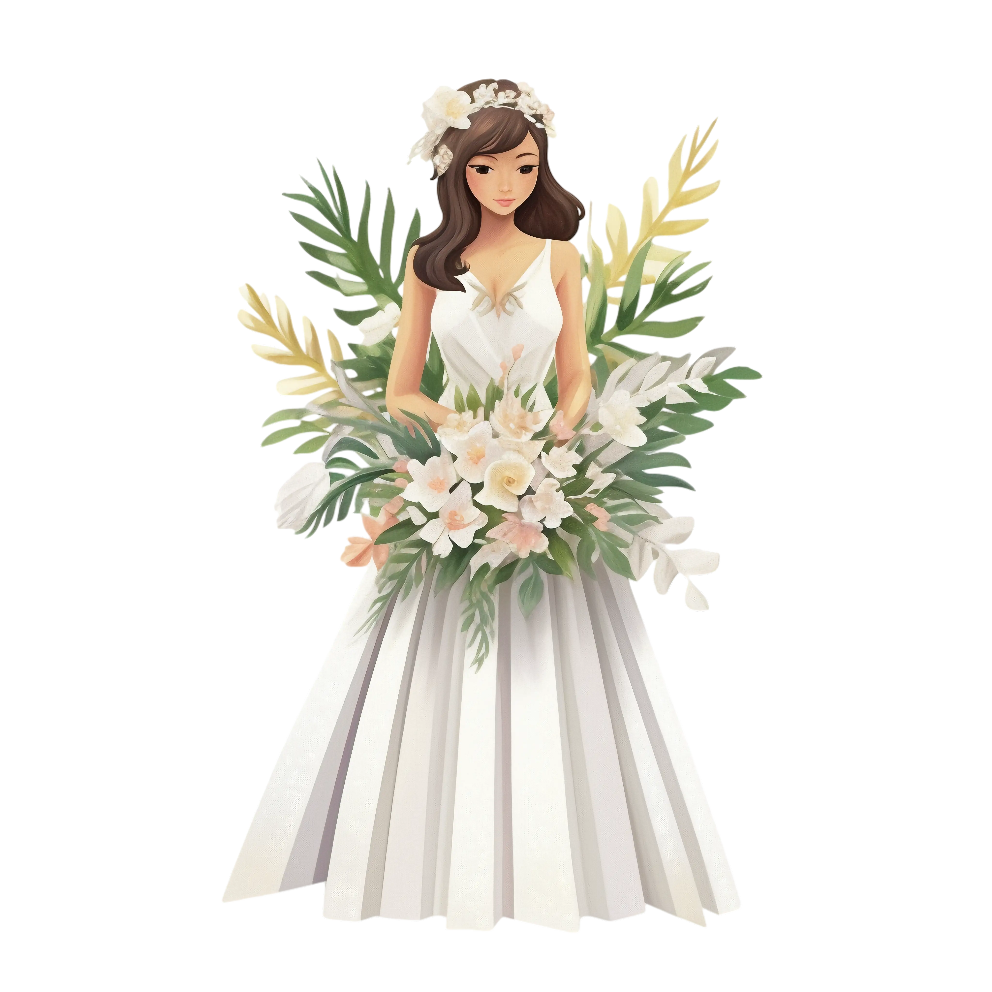 Bride Holding a Wedding Floral Bouquet