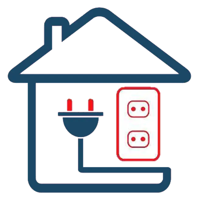 House with Electrical Plug and Socket