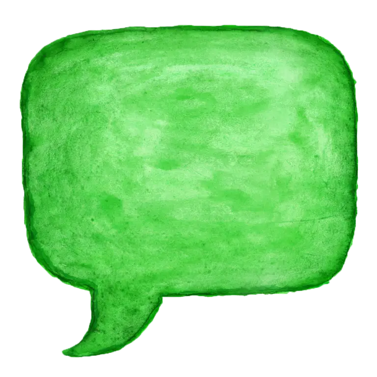 Green Watercolor Speech Bubble Illustration