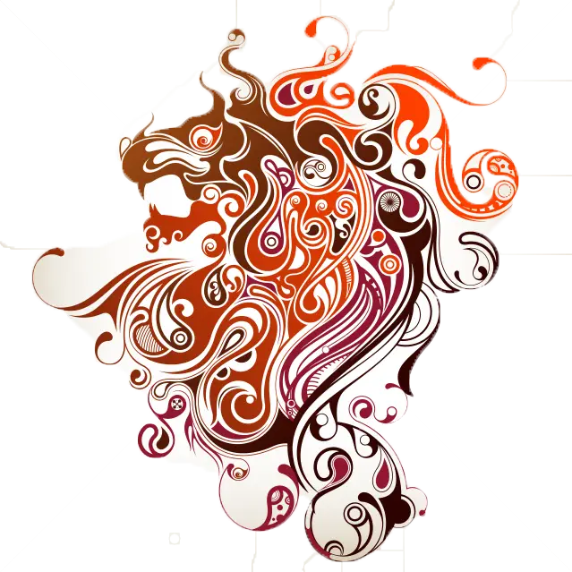 Abstract Lion Art Design