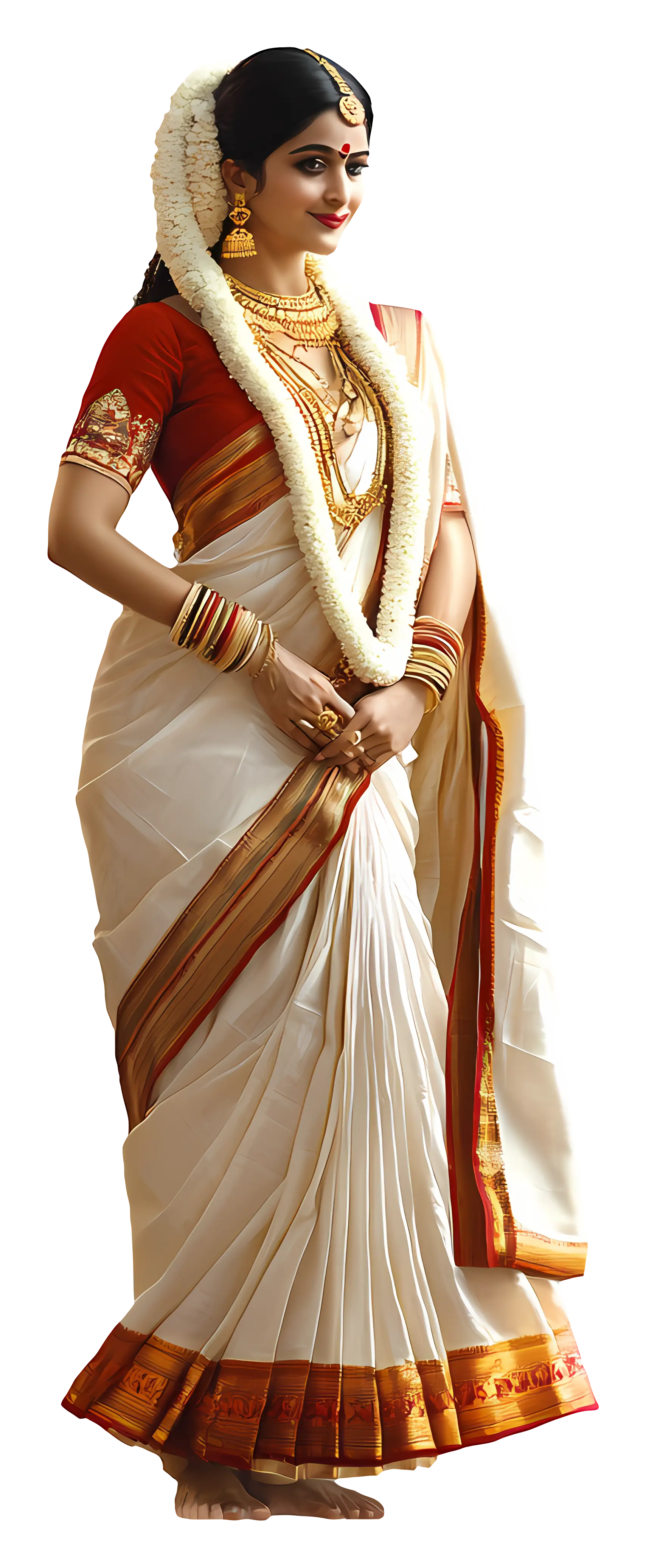 Traditional Woman in Elegant Saree