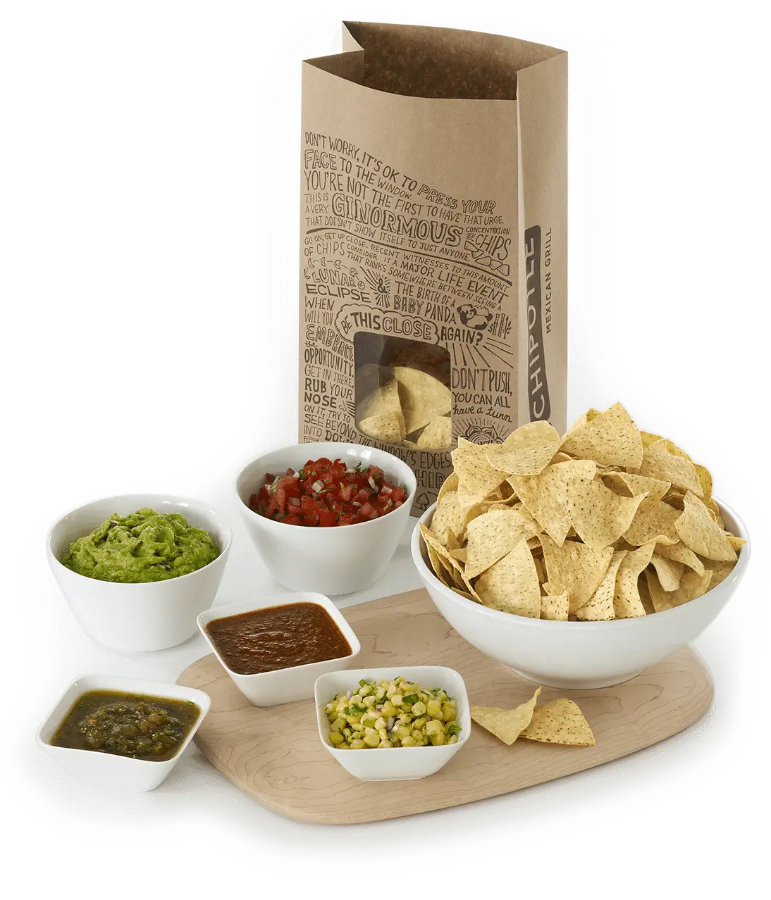Nachos with Guacamole and Salsa Dips