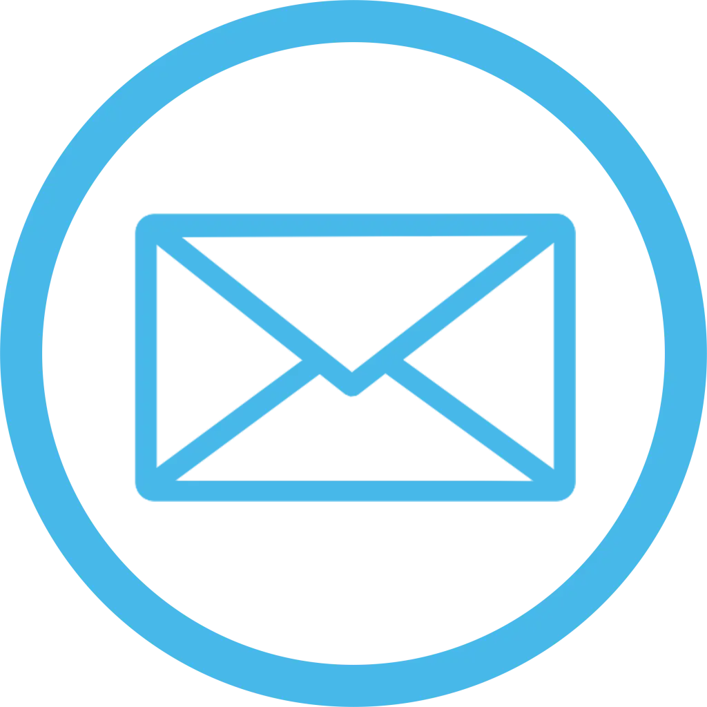 Light Blue Envelope Icon for Messaging