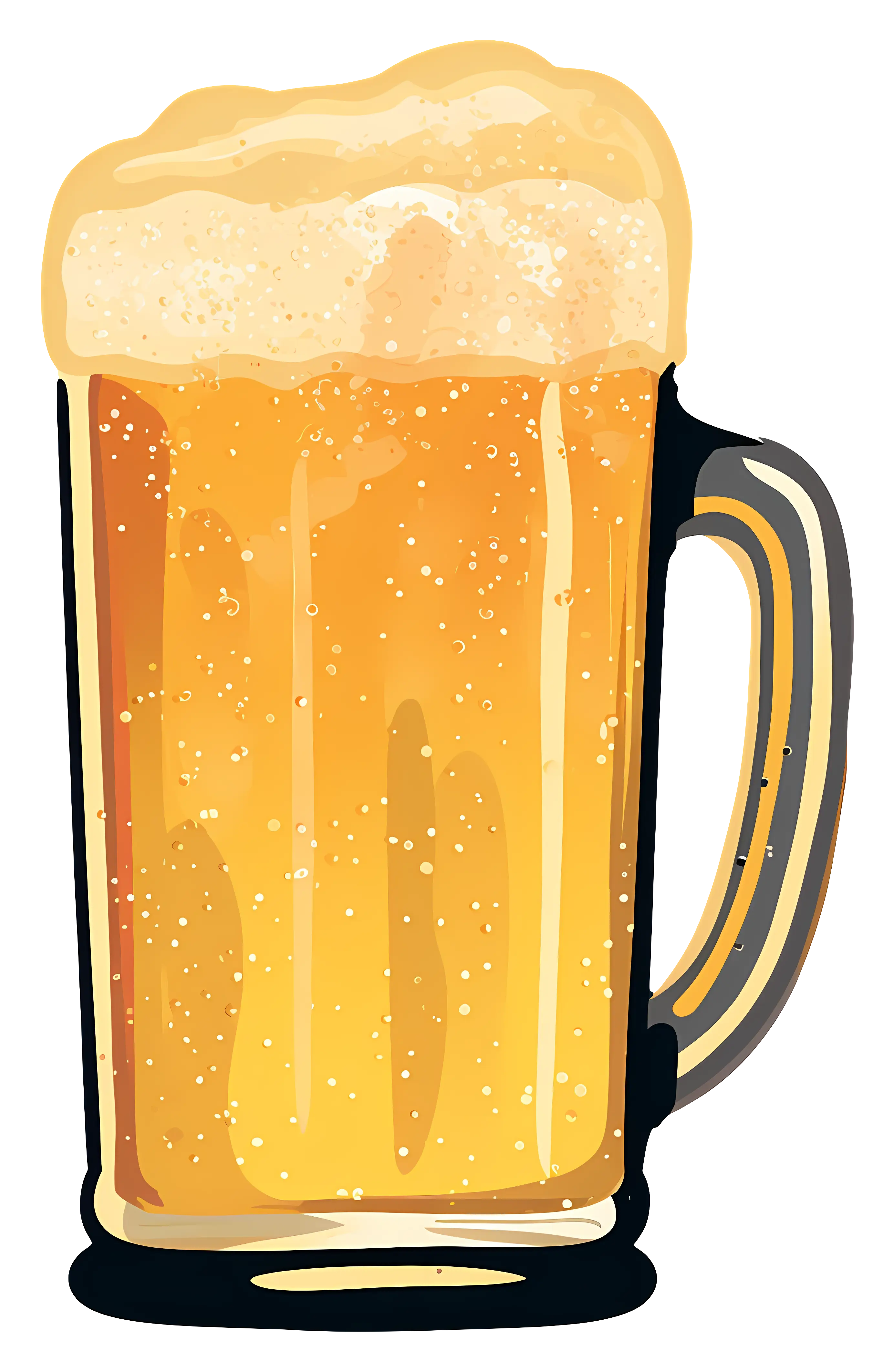 Foamy Beer in a Glass Mug