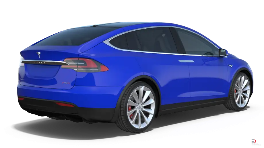 Blue Tesla Electric Car with Modern Design