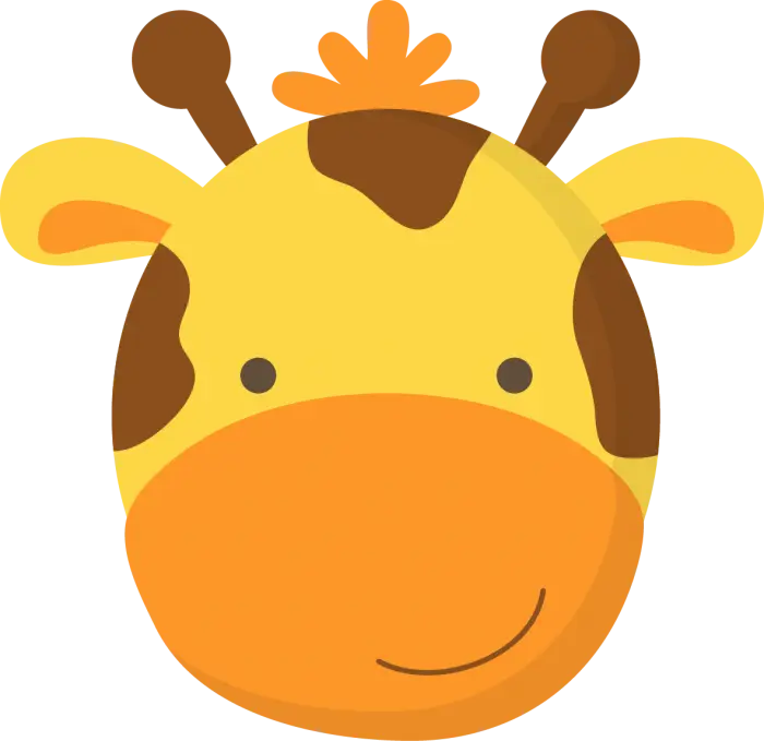 Cute Cartoon Giraffe Face Illustration