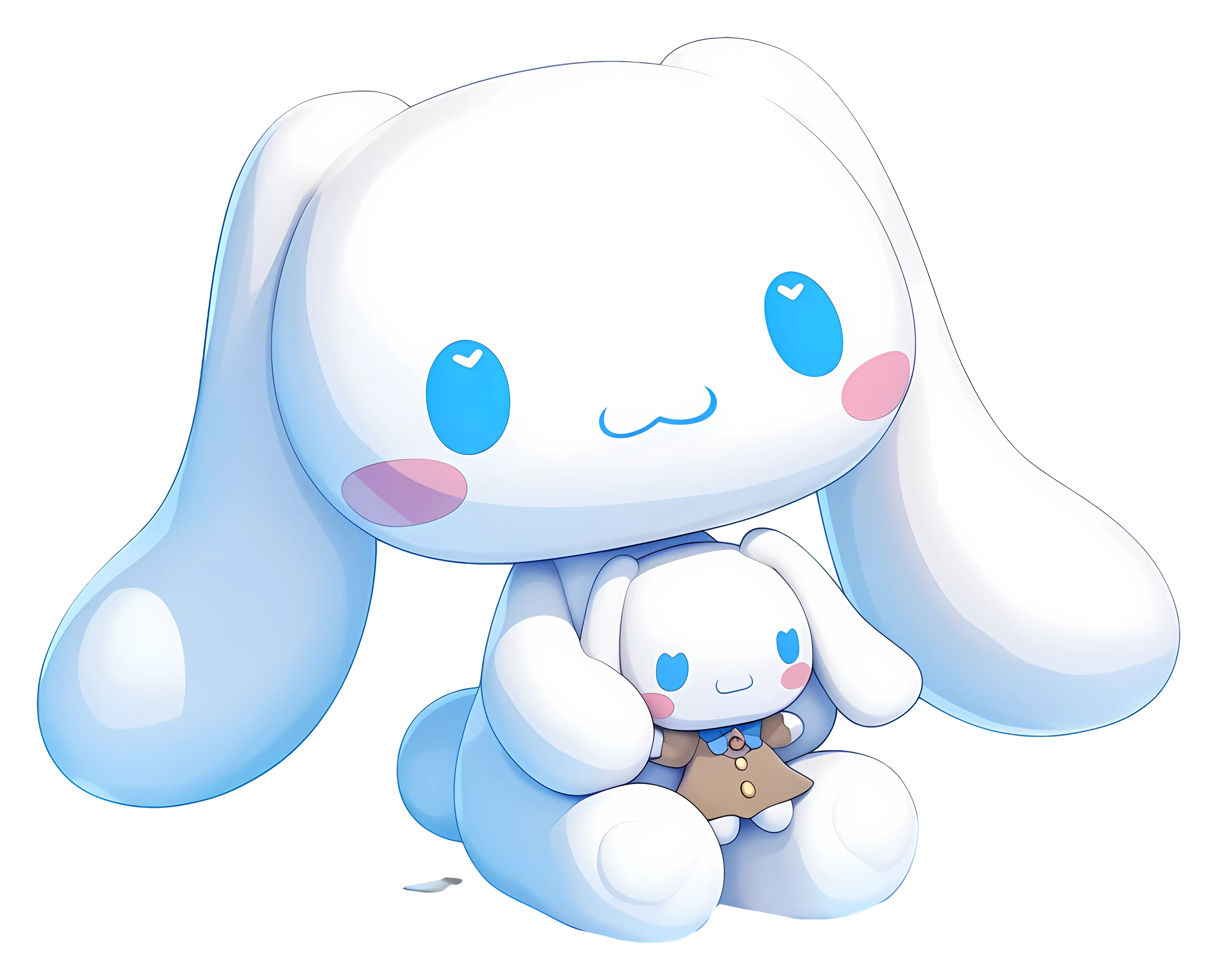 Cute Bunny Holding a Smaller Bunny
