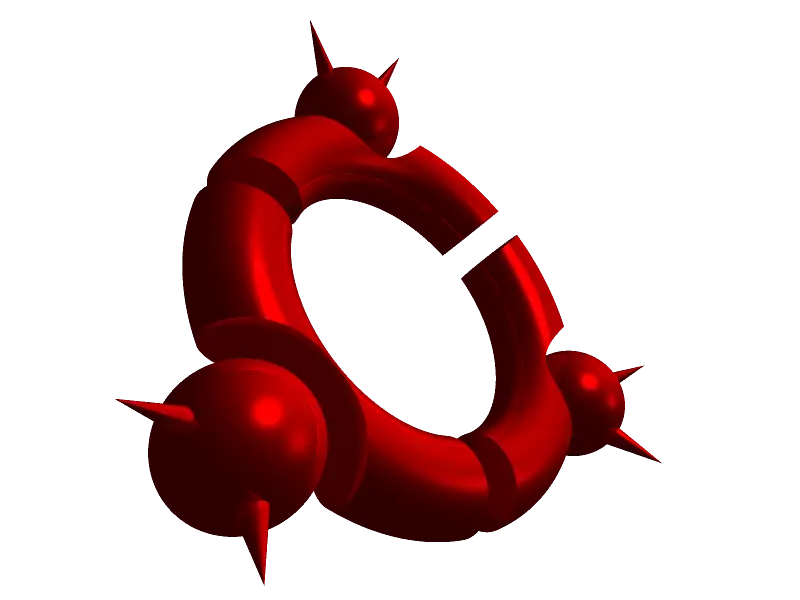 Red Abstract Symbol with Spikes