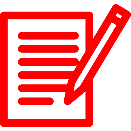 Red Paper and Pencil Stationery Illustration