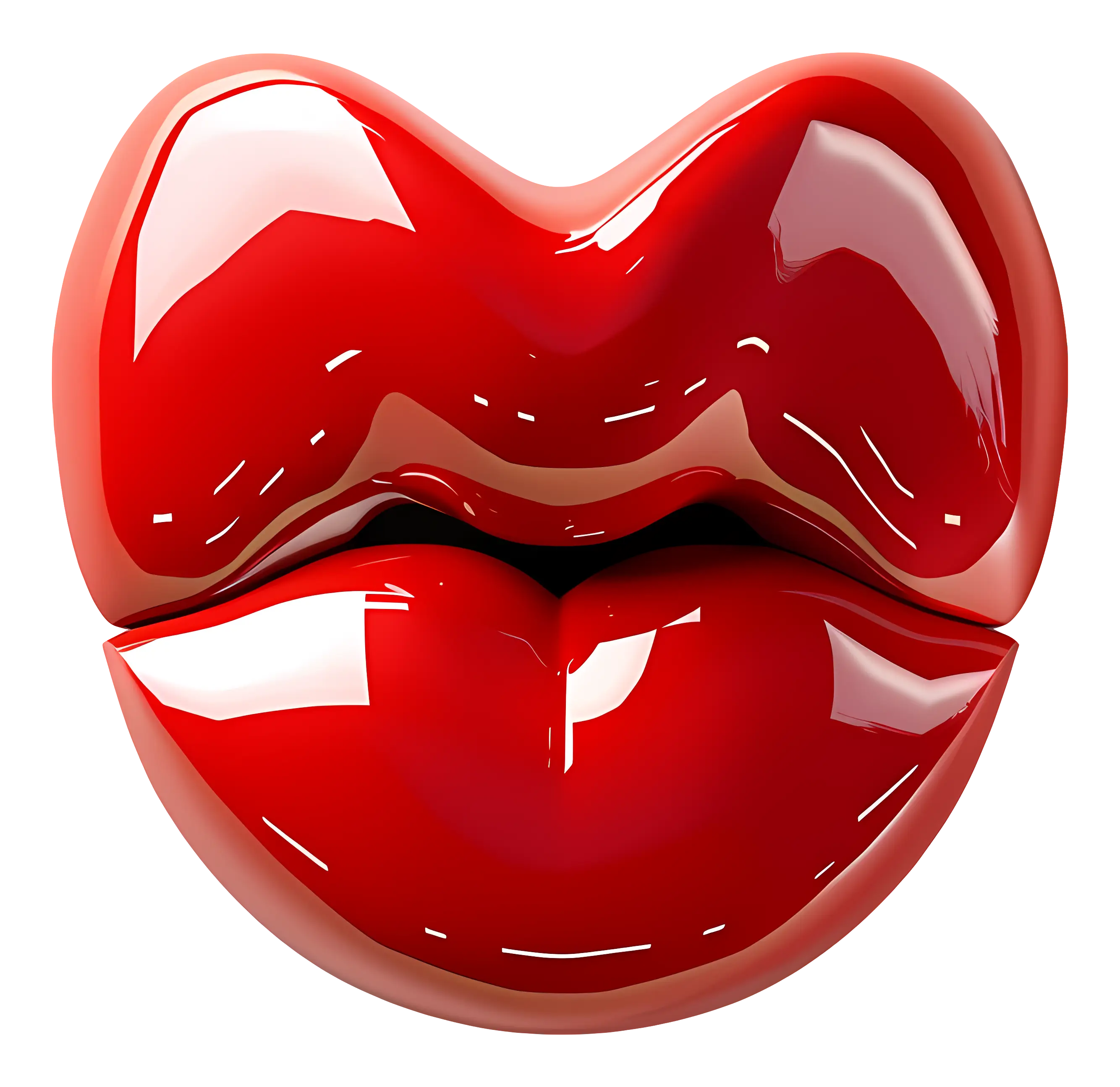 Glossy Red Lips