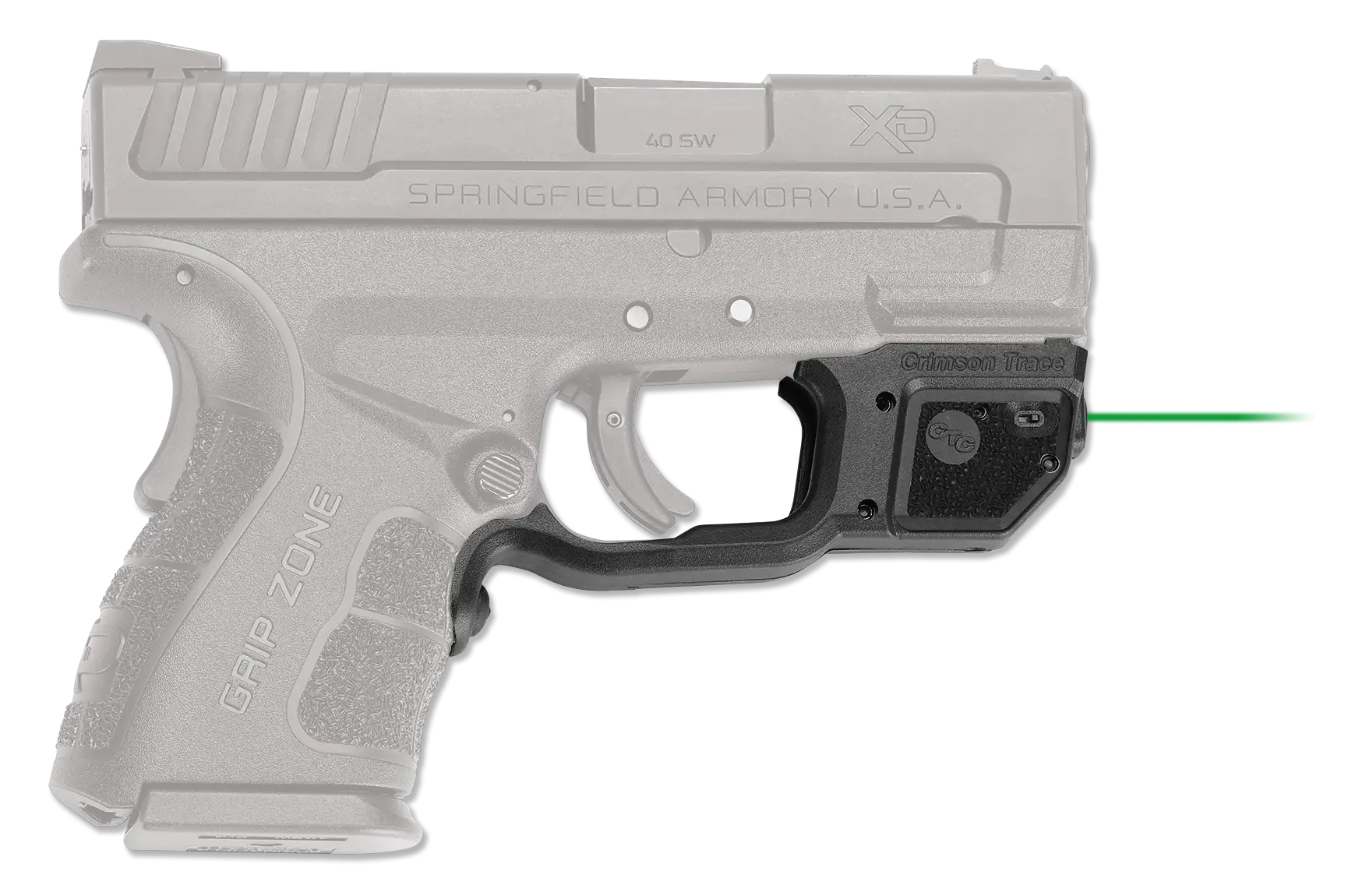 Gun with Green Laser Sight Attachment