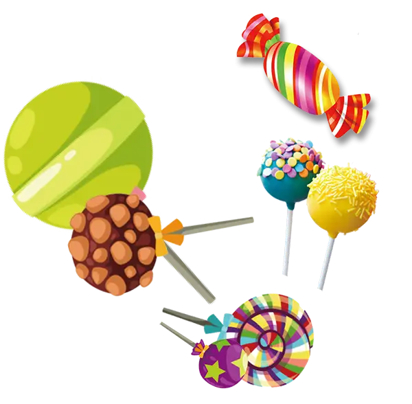 Assorted Colorful Candies and Lollipops