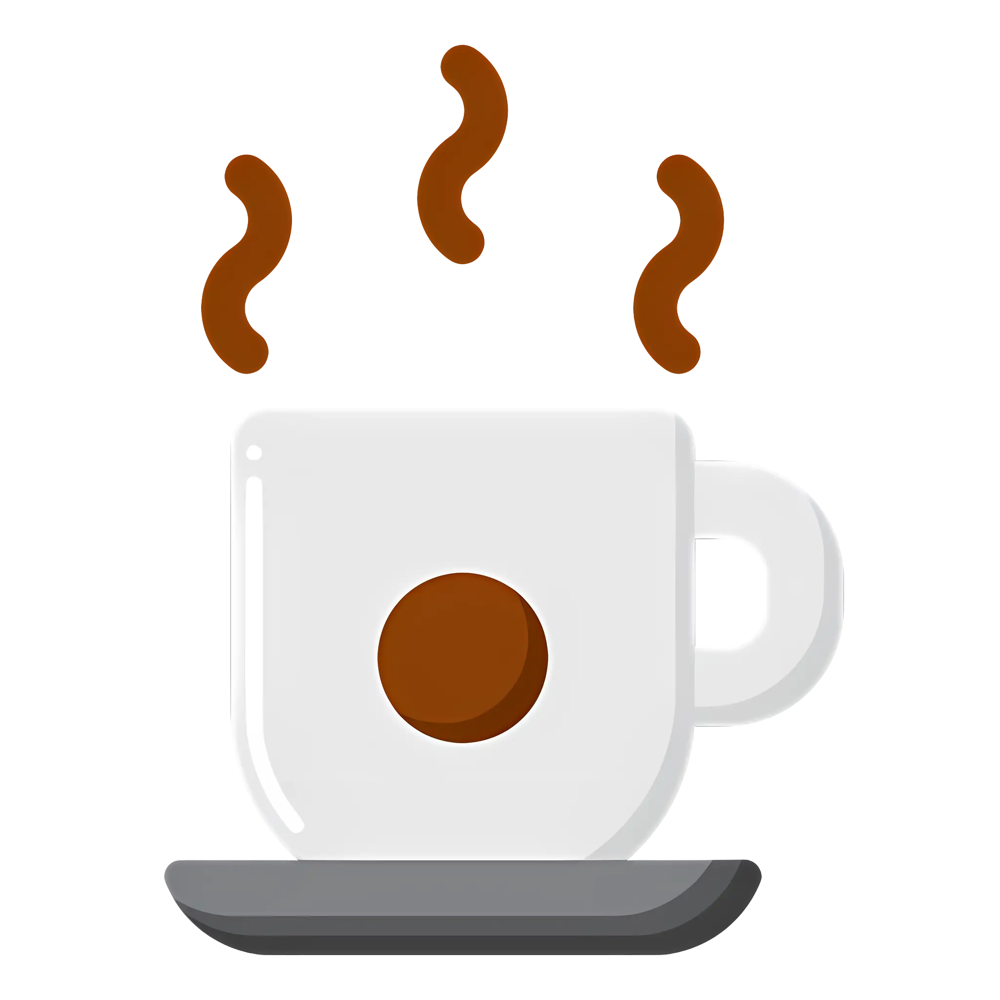 White Cup with Saucer and Steam