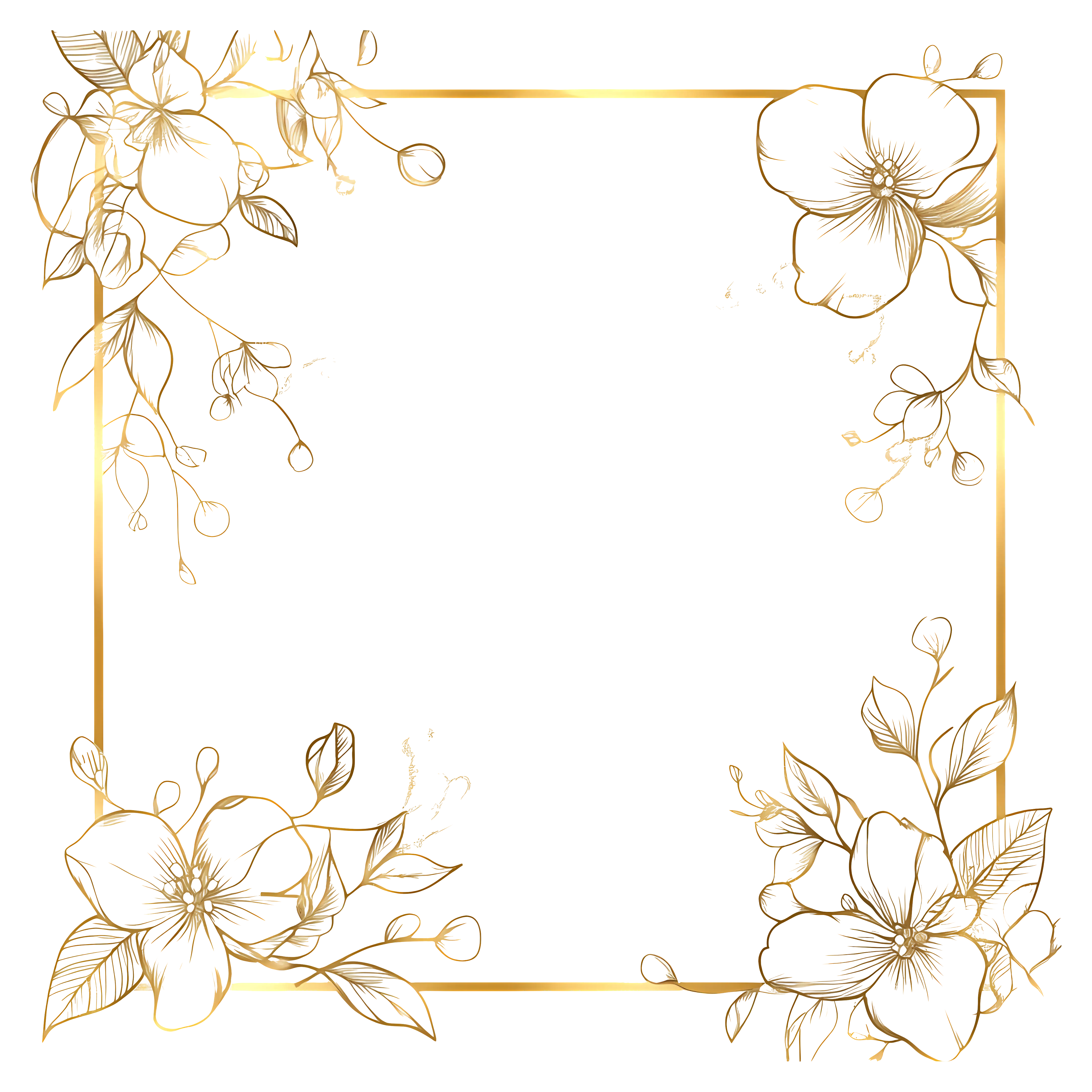 Elegant gold floral frame design