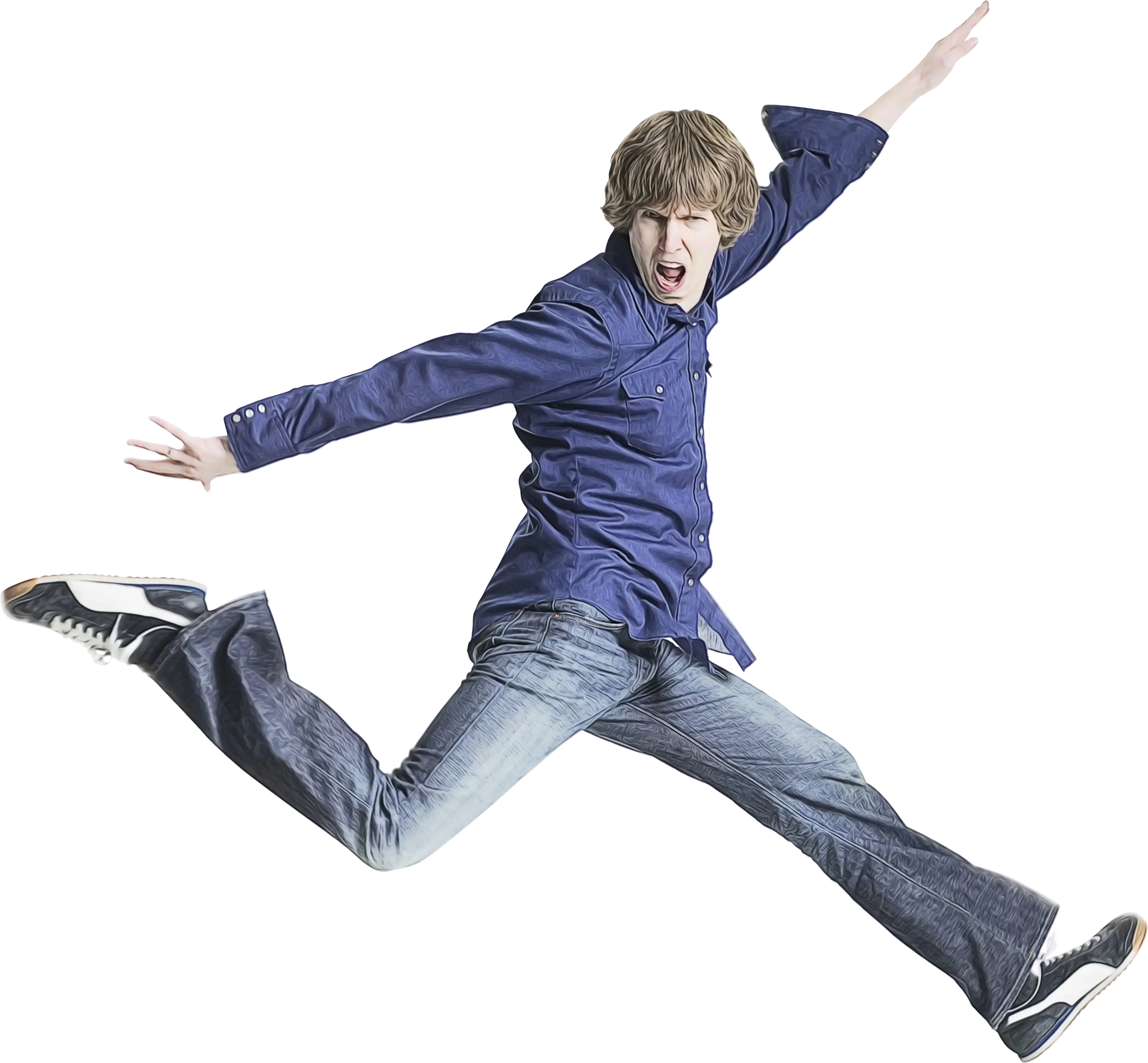 Person Jumping in Mid-Air
