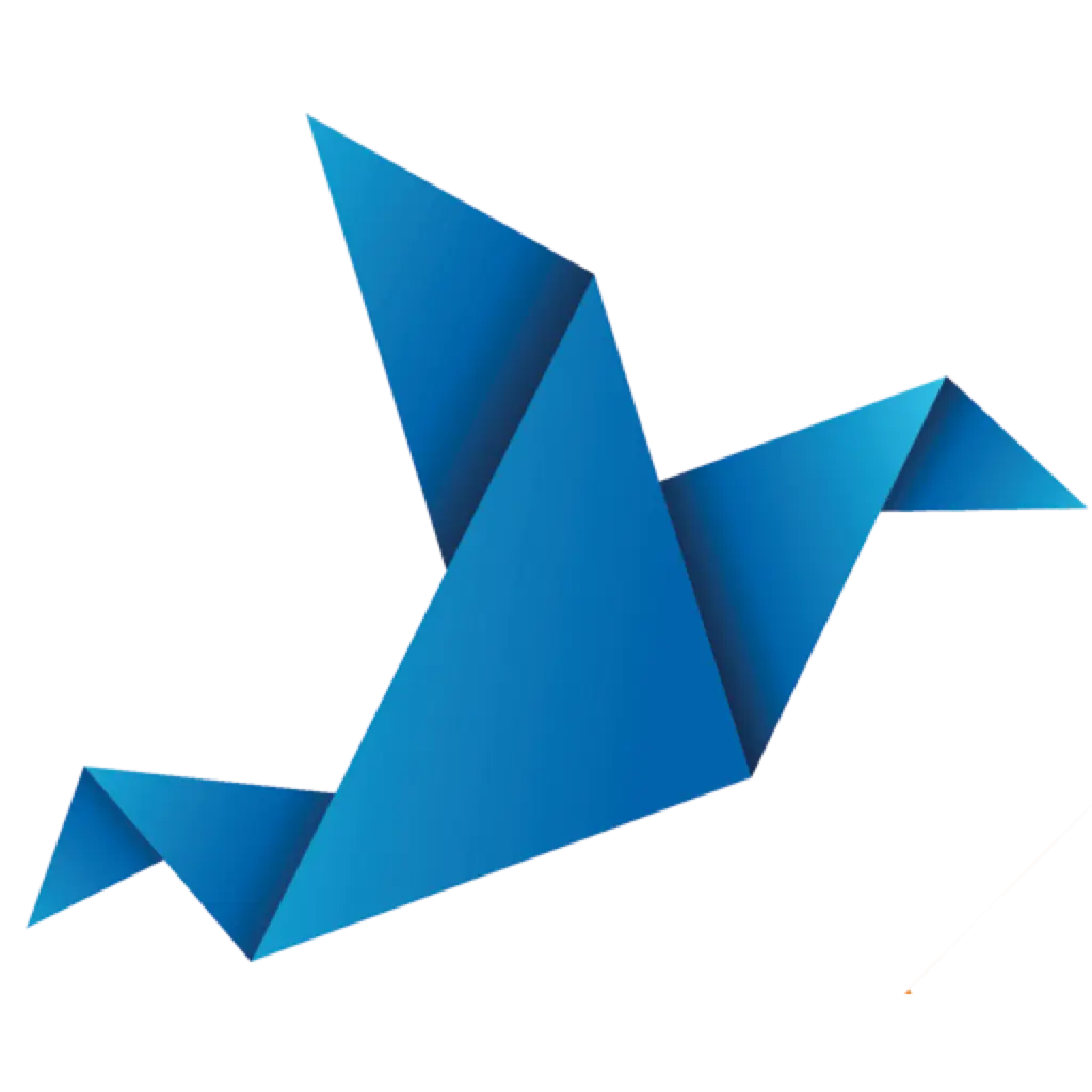 Blue Origami Bird Design