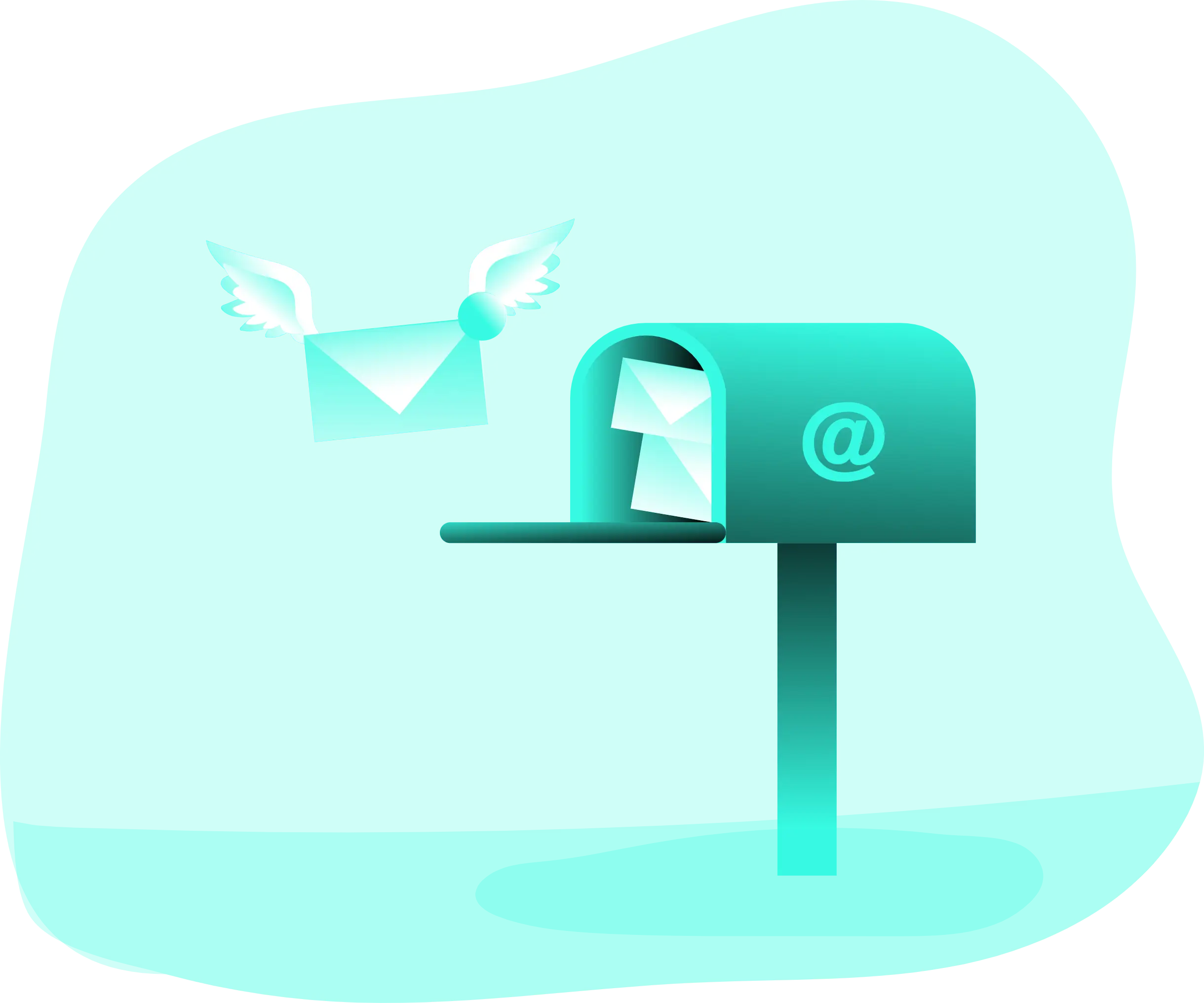 Digital Mailbox with Flying Email