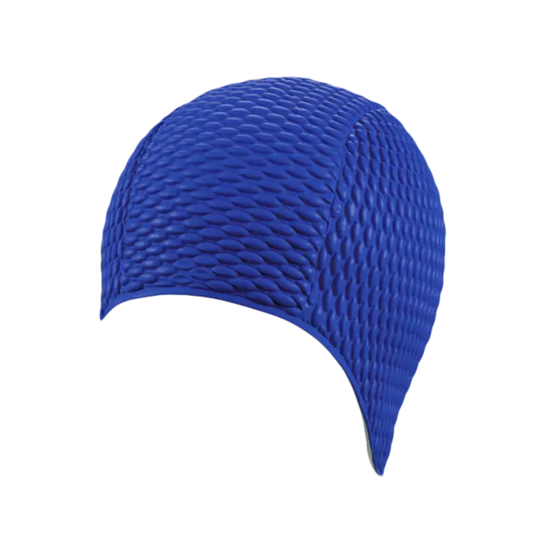 Blue Textured Swim Cap