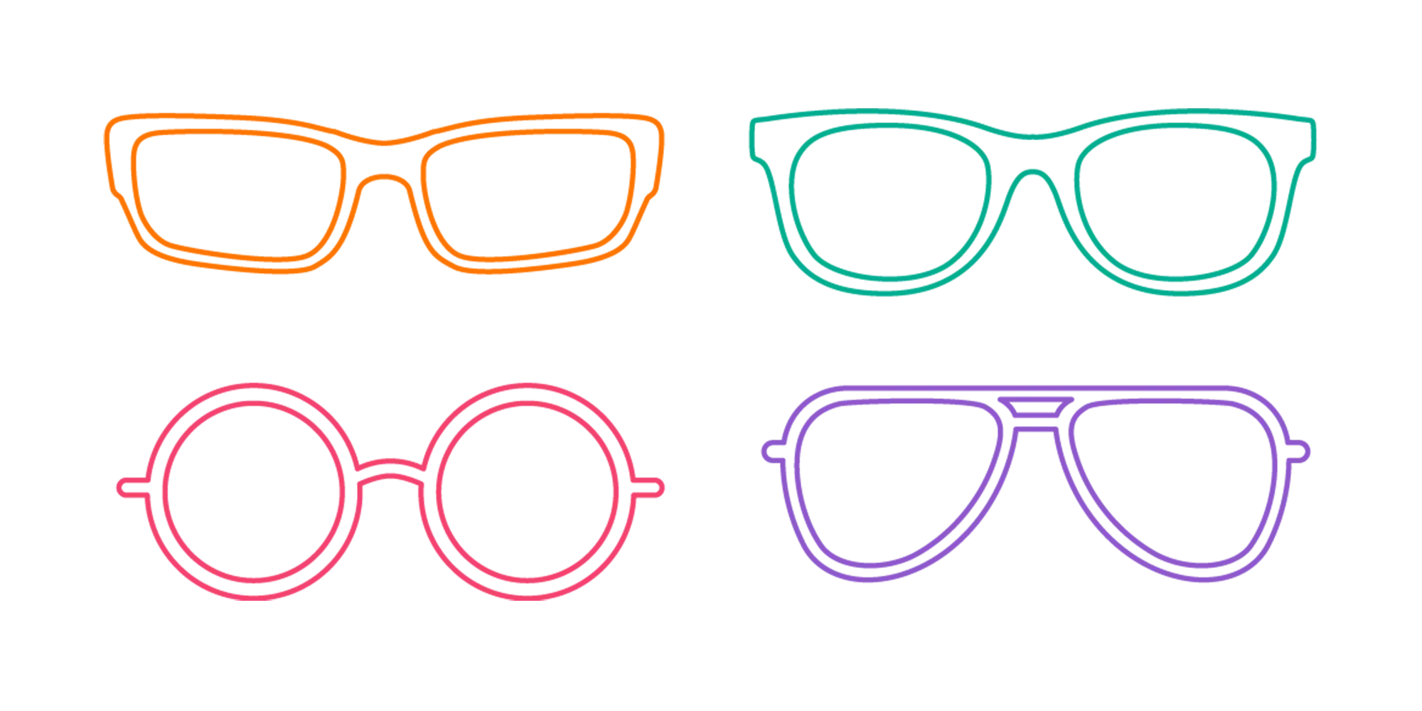 Colorful Eyeglasses Frames in Various Shapes