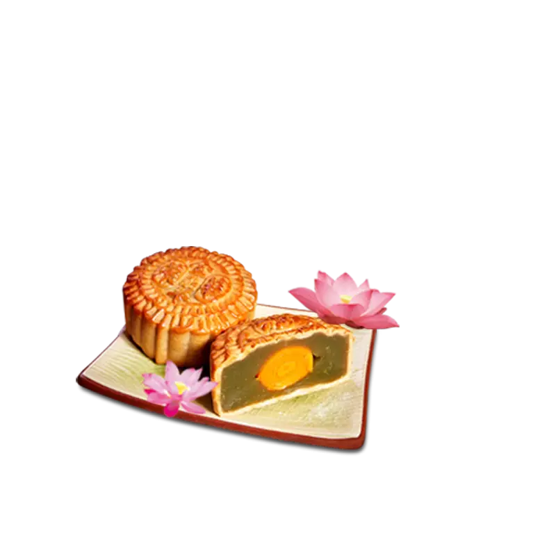 Traditional Mooncakes with Lotus Flowers