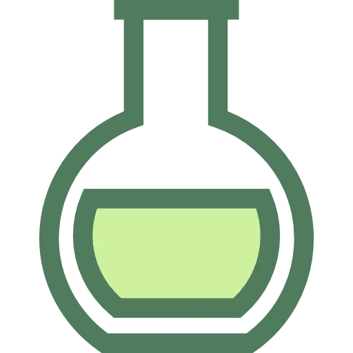 Chemical Flask Icon with Green Liquid