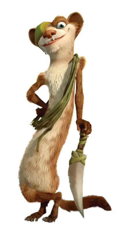 Adventurous Cartoon Weasel