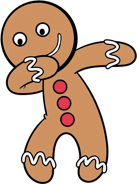 Dabbing Gingerbread Man Illustration