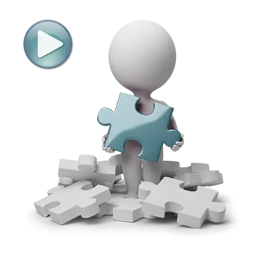 Puzzle Piece with Play Button